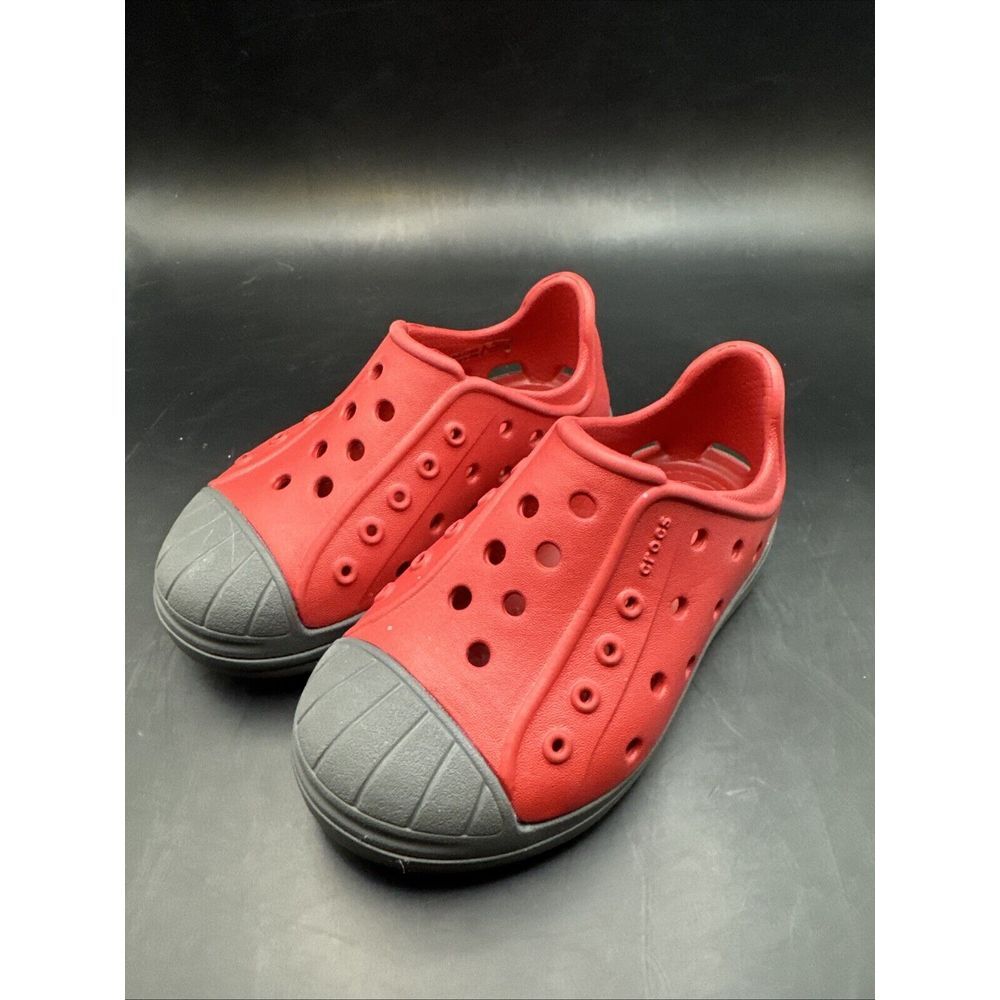 Crocs Kid's Shoes Slip On Red  And grey.   Children's Size 7